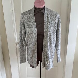 Madewell White Black Oversized Open-Front Cardigan Sweater‎ XXS
